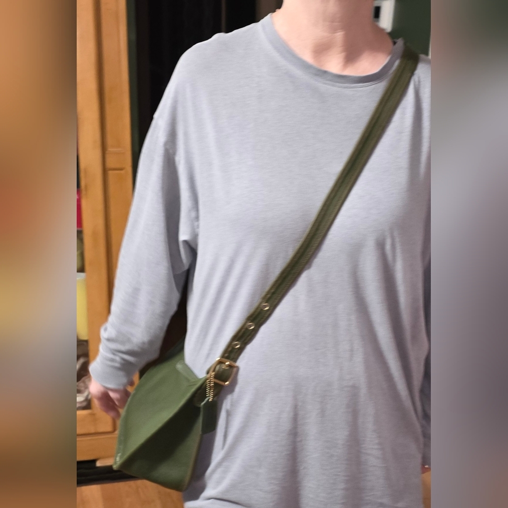 VINTAGE COACH LEGACY JANICE 9550 CROSDBODY Sage GREEN LEATHER BAG PURSE Adjust - Picture 7 of 12